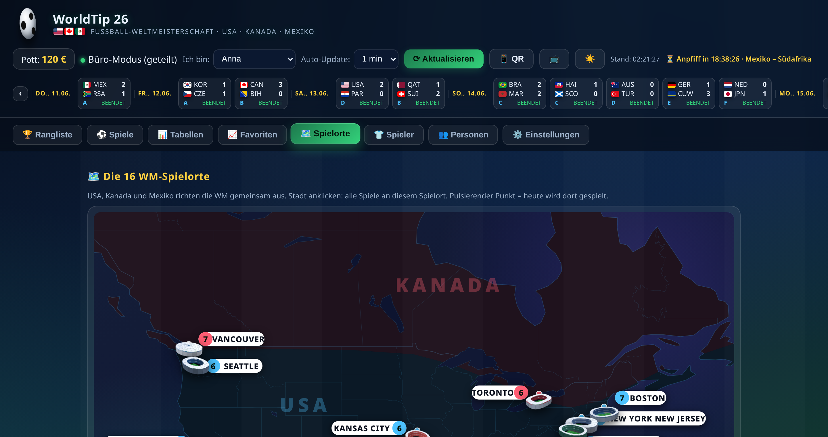 WorldTip 26 — Host cities map